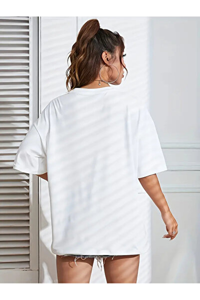 AEMİ Unisex Mon Cheri Dudak Baskılı %100 Pamuk Oversize T-shirt