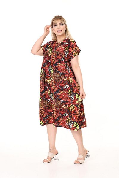 mervemoda Women's Plus Size Summer Woven Dress Tunic