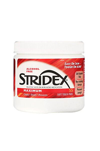 Stridex مسحات قطنية ماكسيموم للعناية بحب الشباب من ستريدكس 55 قطعة