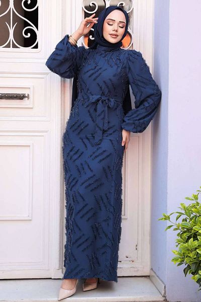 N.S NEVA STYLE Blue Motif Dress 5298L Model Number