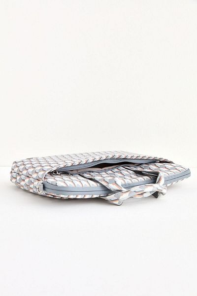 dellel Gray Lunar Briefcase, Printed Vegan Leather, Water-Resistant, Adjustable & Detachable Strap