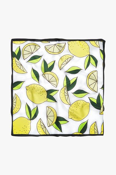 Modabutik Women's Lemon Patterned Bandana Yellow Dg0285-22 Snz