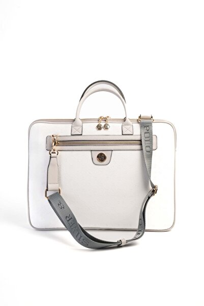 Silver Polo Сребристо и поло бяло - светло сиво SP1175 Дамски лаптоп и куфарче