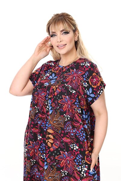 mervemoda Women's Plus Size Summer Woven Dress Tunic