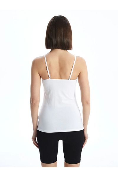 LC Waikiki Lcw Dream Black U-Neck Strappy Women's Tank Top