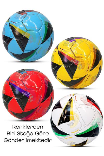 Telvesse Colorful Euro Shiny Mini Soccer Ball - Euro Style Layered Children's Ball (No:1)
