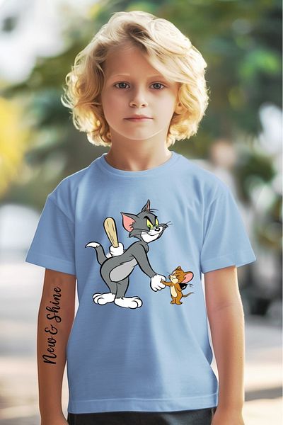 New Shine TRIOC OVERSIZE IMPRIMAT TOM ȘI JERRY PENTRU COPII
