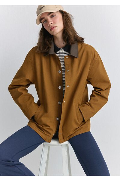 Mavi Braune Hemdjacke mit Reversdetail, lockere Passform / lockere, entspannte Passform 1211230 -70293