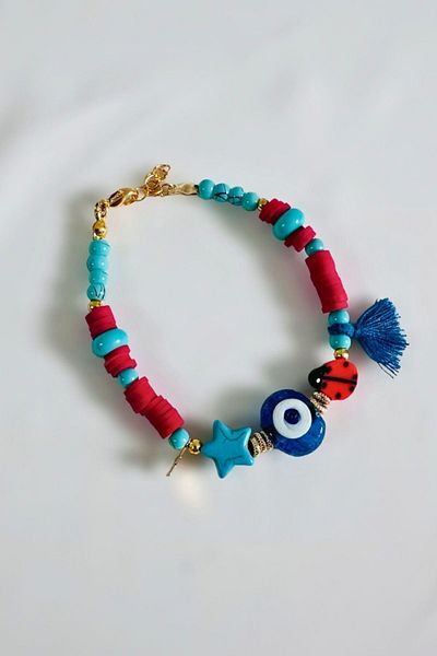 PETEK AKSESUAR FIMO UĞUR BIB GLASS NAZAR EYE BRACELET
