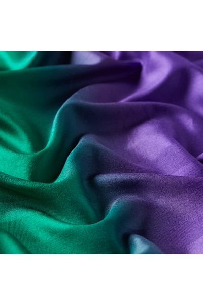ipekevi Μωβ Emerald Mono Louvered Gradient Silk Shawl