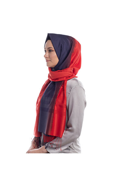 ipekevi Червоно-синій моно-жалюзі Деграде Шовковий шарф