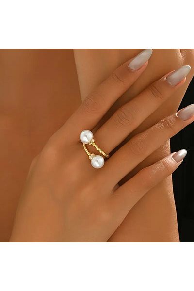 Ayzen Elegant Adjustable Pearl Ring