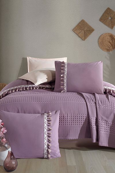 Clasy Tasseled Pique Set - Boutique Double Bohamline