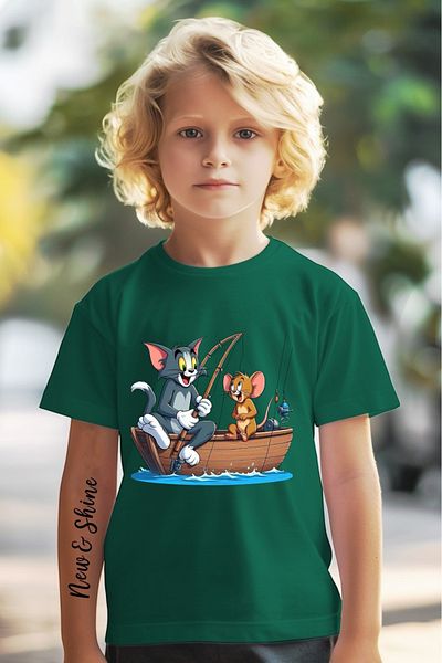 New Shine TRIOC OVERSIZE IMPRIMAT TOM ȘI JERRY PENTRU COPII