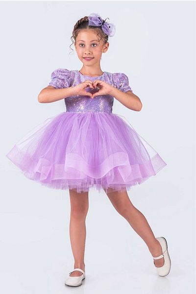 vestitino Short Sleeve Ballerina Dress Tutu Skirt Sequined