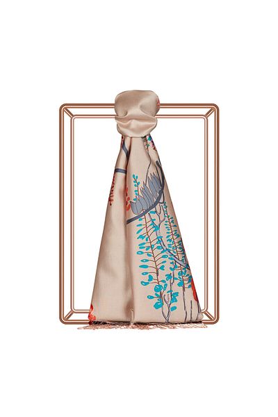 ipekevi Acacia Patterned Foundation Silk Shawl