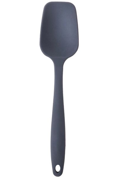 Kitchen Design Lab Large Size Fireproof Non-Stick Silicone Flat Spatula Blue Green Anthracite Set of 3
