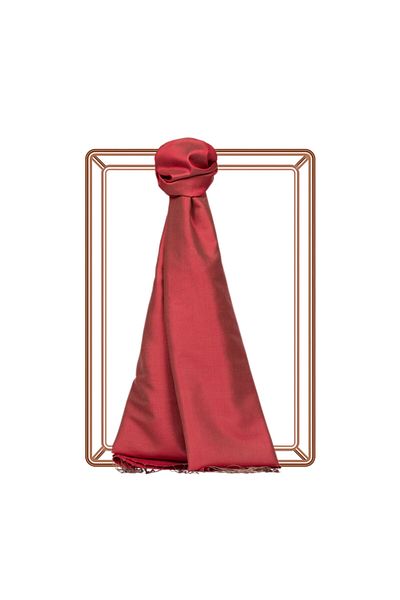 ipekevi Mountain Strawberry Plain Silk Shawl