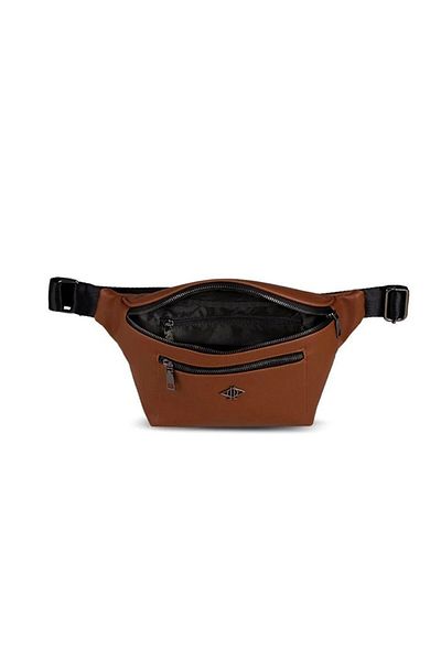 dellel Dellel Brown Waist Bag, Printed Vegan Leather, Adjustable Strap,Multi-Zipper FannyPack for Women&Men