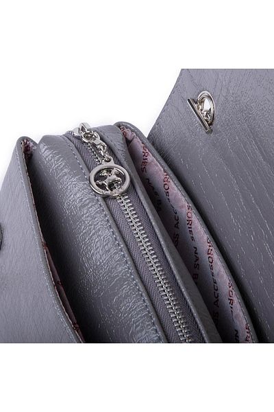 Nas Bag Geantă gri pentru umăr și crossbody cu mini lanț pentru femei