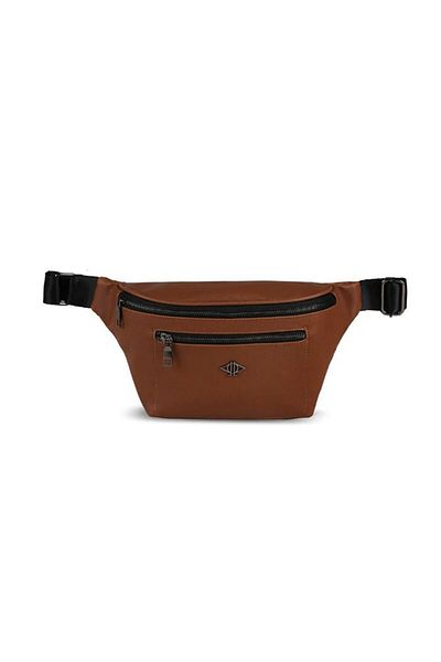 dellel Dellel Brown Waist Bag, Printed Vegan Leather, Adjustable Strap,Multi-Zipper FannyPack for Women&Men