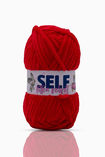 Self Red Chenille Velvet String Braid