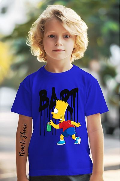 New Shine În căruciorul 6 și mai sus, 1 tricou este un cadou - Tricou pentru copii oversize imprimat Bart