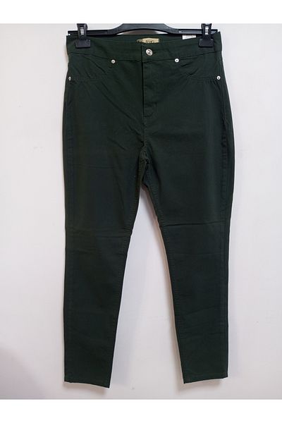 AKŞEN GİYİM Plus Size High Waist Lycra Cotton Linen Pants