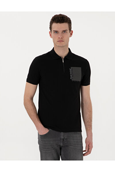 Pierre Cardin Siyah Slim Fit Polo Yaka Tişört 50307929-VR046