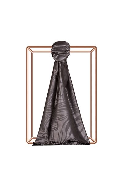 ipekevi Smoked Zebra Jacquard Patterned Silk Shawl