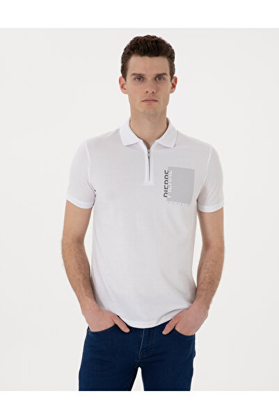 Pierre Cardin Beyaz Slim Fit Polo Yaka Tişört 50307929-VR013