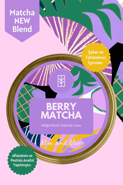 Mim and More Berry Matcha - Böğürtlen Aromalı Matcha, 25 gr