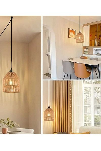 Happy Light Single Hanger Rustic Rattan Design