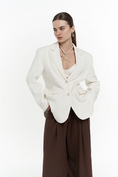 BOHEMAİ Φαρδιά κοπή Basic Ecru Blazer
