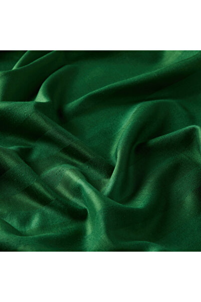 ipekevi Πράσινο μονόχρωμο μεταξωτό σάλι με ρολό