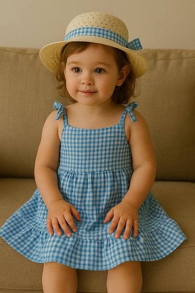 MİNYON BABY ROCHIE BEBE FATA ROCHIE DE VARA CU PĂLĂRIE