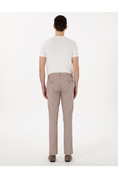 Pierre Cardin Koyu Bej Slim Fit Beli Lastikli Kanvas Pantolon 50308092-VR088