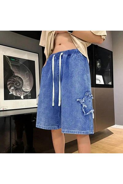 Köstebek Τζιν κοντό σορτς Navy Blue Star Streetwear
