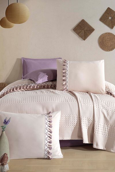 Clasy Tasseled Pique Set - Boutique Double Bohamline