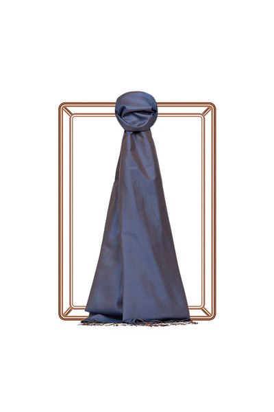 ipekevi Şal de mătase din denim albastru - Design simplu