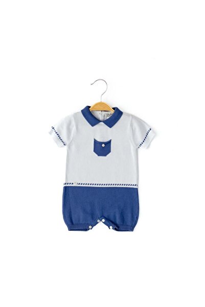 Babydola Erkek Bebek Kısa Kollu Triko Tulum-11416