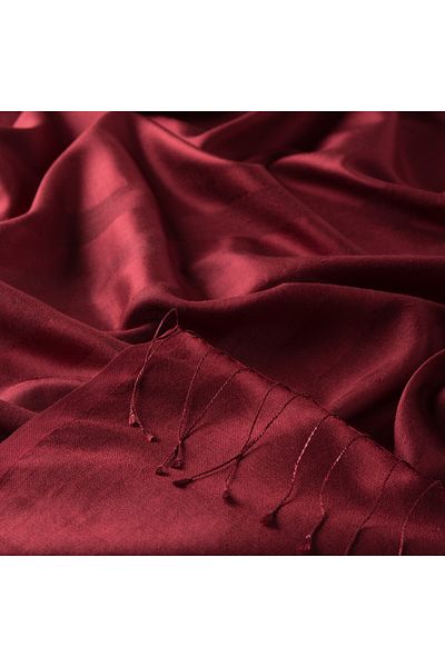 ipekevi Claret Red Mono Shutter Silk Shawl
