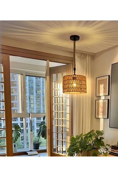 Happy Light Single Hanger Rustic Rattan Design