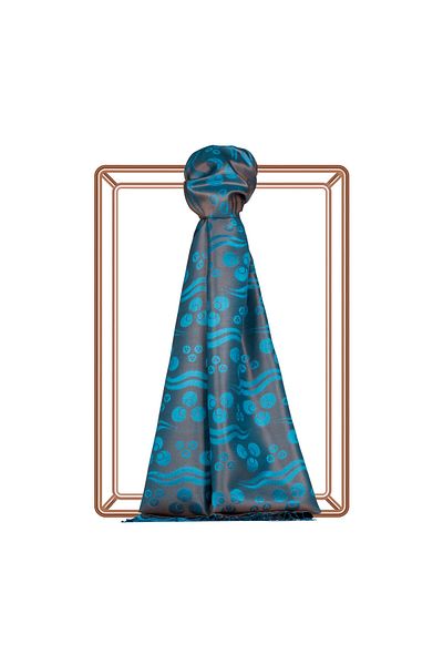 ipekevi Şal de mătase cu model Dark Mink Çintemani