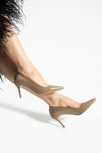 Güllü Shoes Веган кожени обувки на висок ток 7 см, стилни стилет, официална вечерна рокля за жени