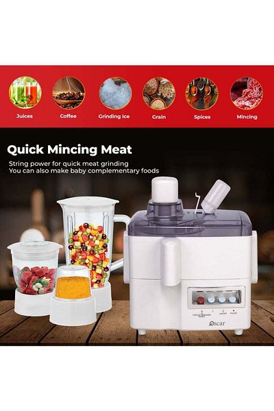 Oscar OFB176 4-in-1 Food Processor - Juicer, Blender & Grinder, 400W