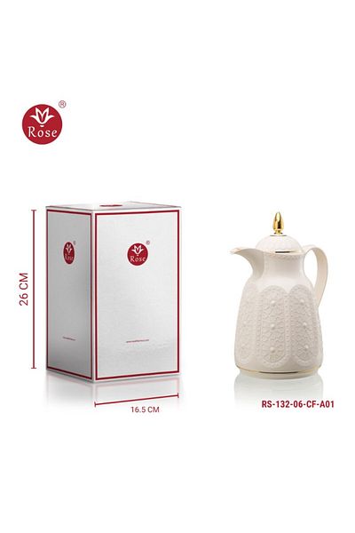 Rose -132- Half a liter thermos for coffee with an Islamic rose pattern (650) ml