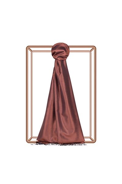 ipekevi Red Copper Plain Silk Shawl