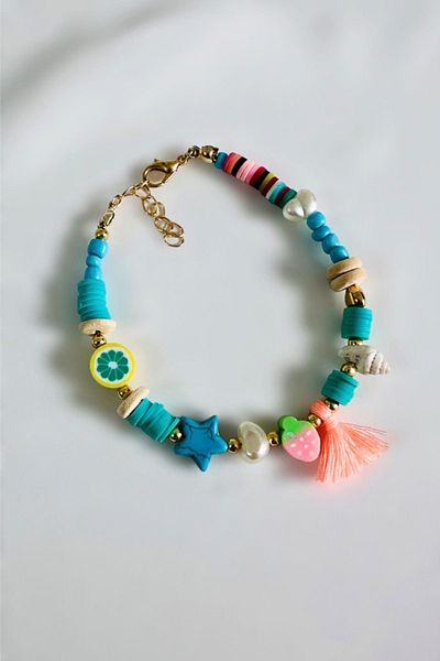 PETEK AKSESUAR FIMO TASSEL TURQUOISE STAR BRACELET