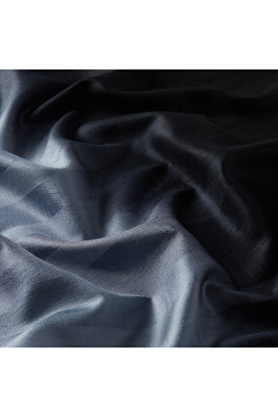 ipekevi Μαύρο καπνιστό μονόχρωμο μεταξωτό σάλι με ντεγκραντέ